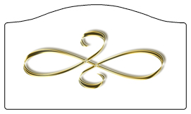 DASHELL-601-GD-WT Gold Scroll White Background